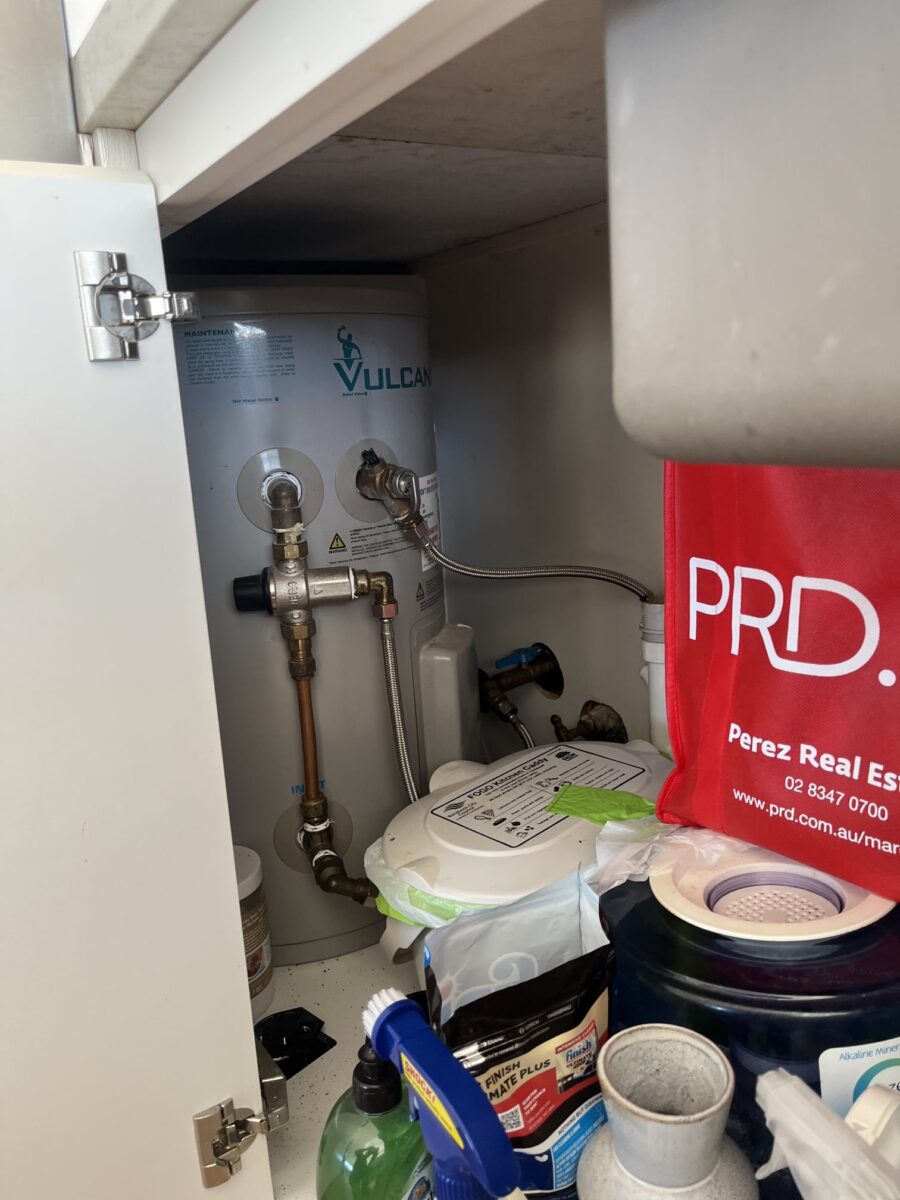 Vulcan electric storage hot water system installed in a Sydney home
