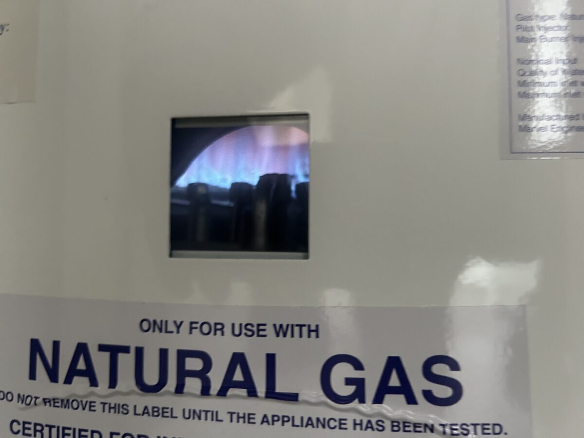 Servgas burner flame — natural gas certified