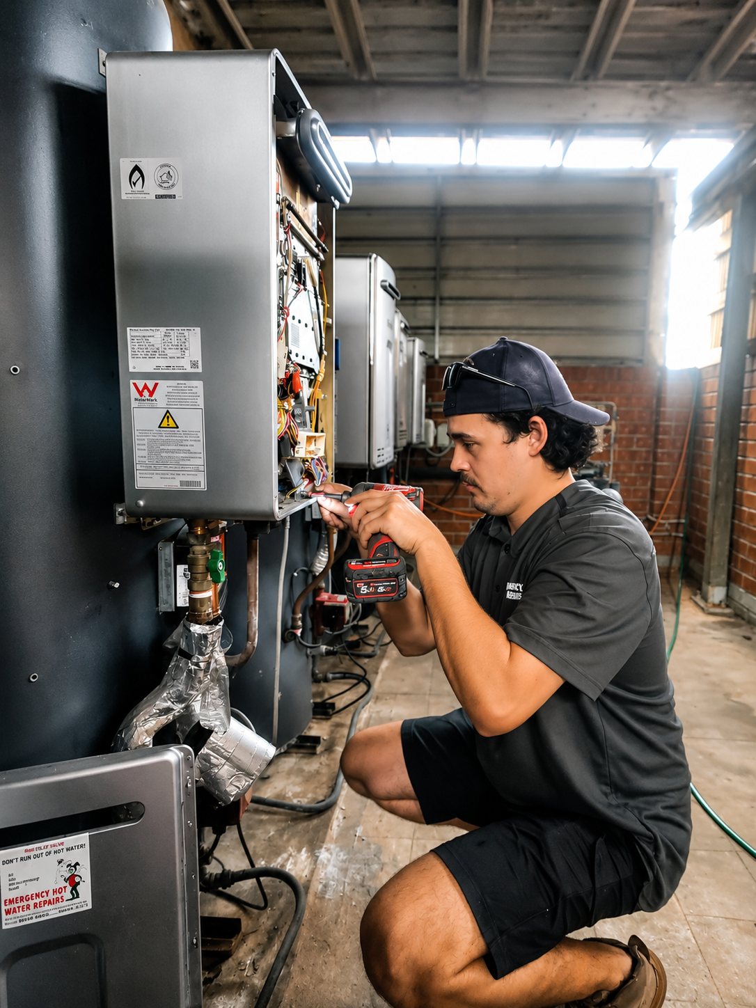 Rinnai continuous-flow hot water system repair in Sydney