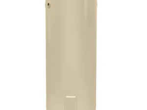 Aquamax 991315 vertical hot water system, beige cylinder, 315 liters capacity.