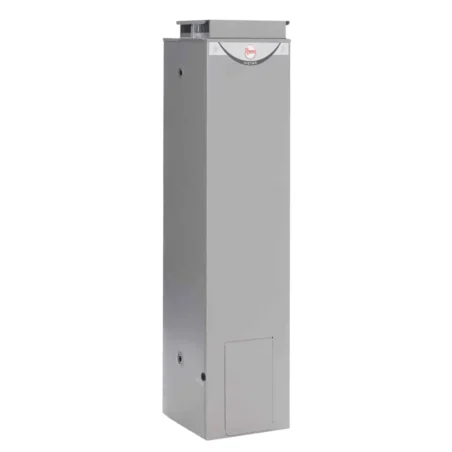 Rheem 347170 170 L Gas External Hot Water System, grey tower-like design.