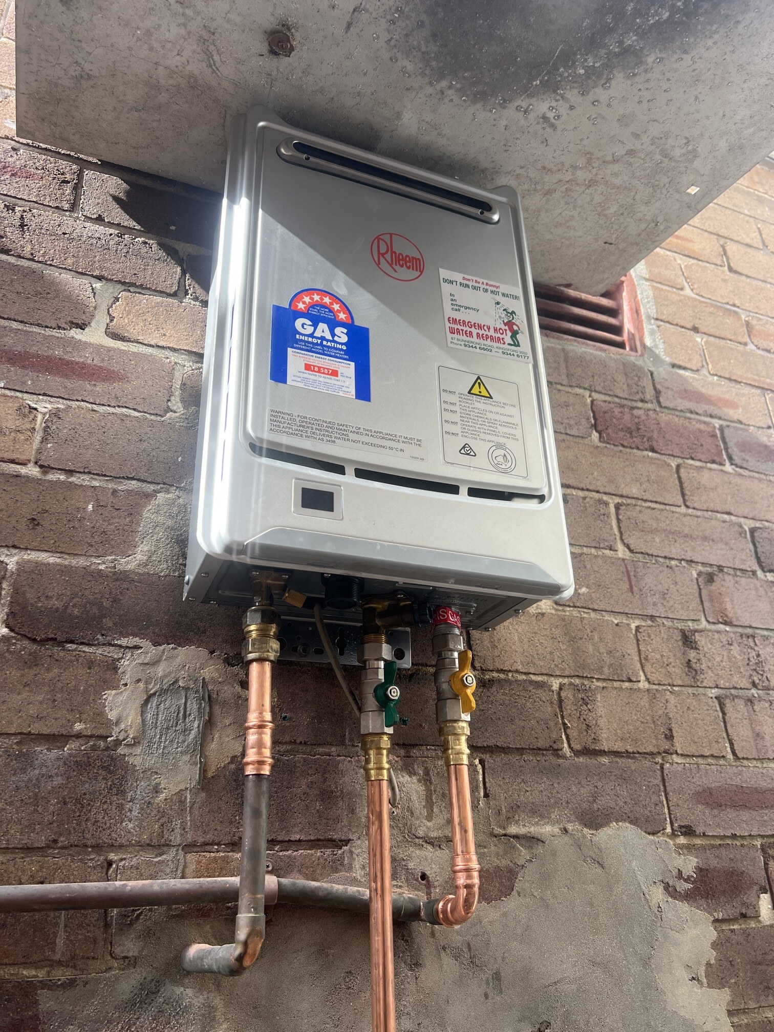 Emergency Hot Water Repairs technician with a new hot water system in Petersham