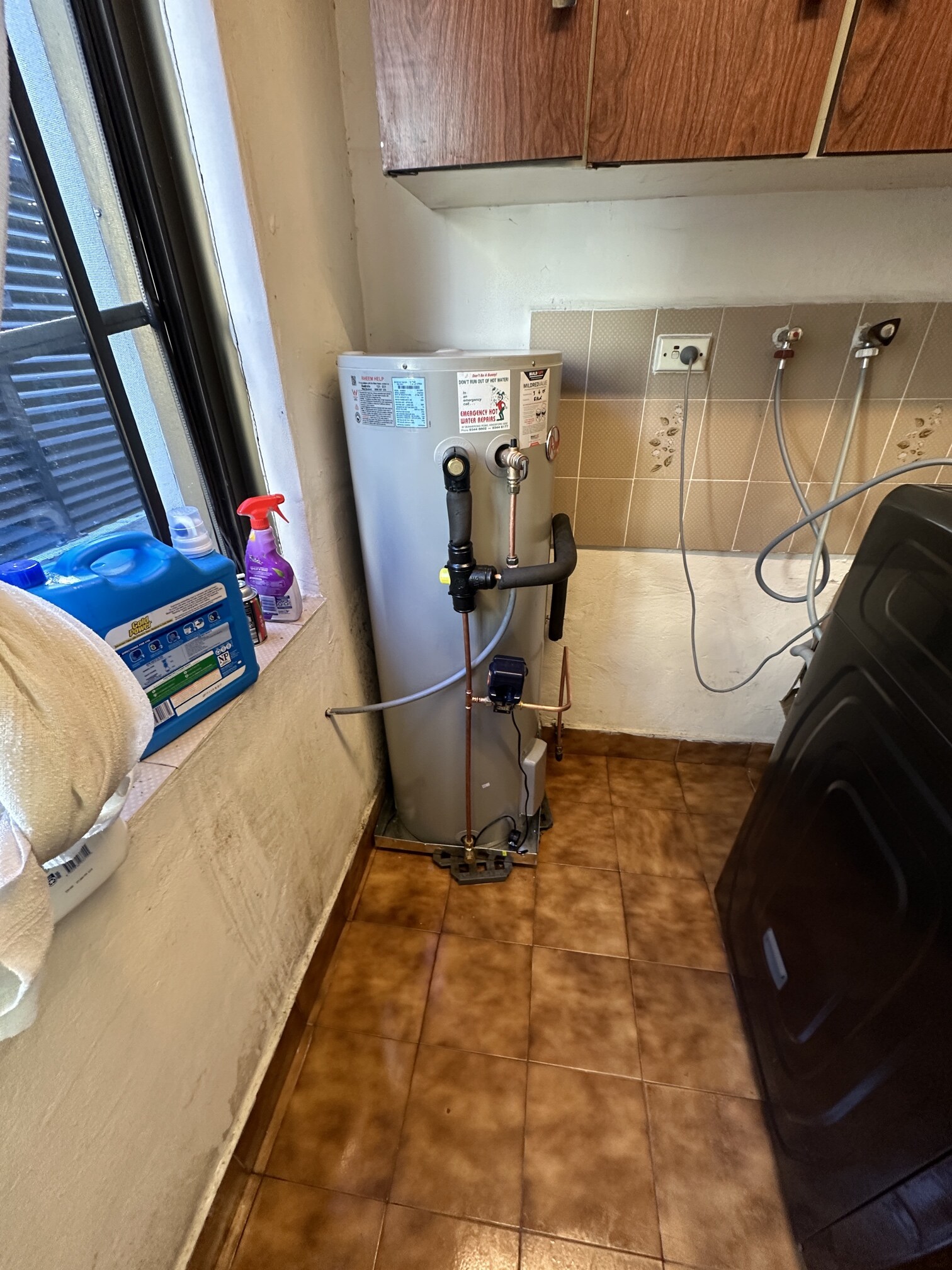 Emergency Hot Water Repairs technician with a new hot water system in Kingsgrove