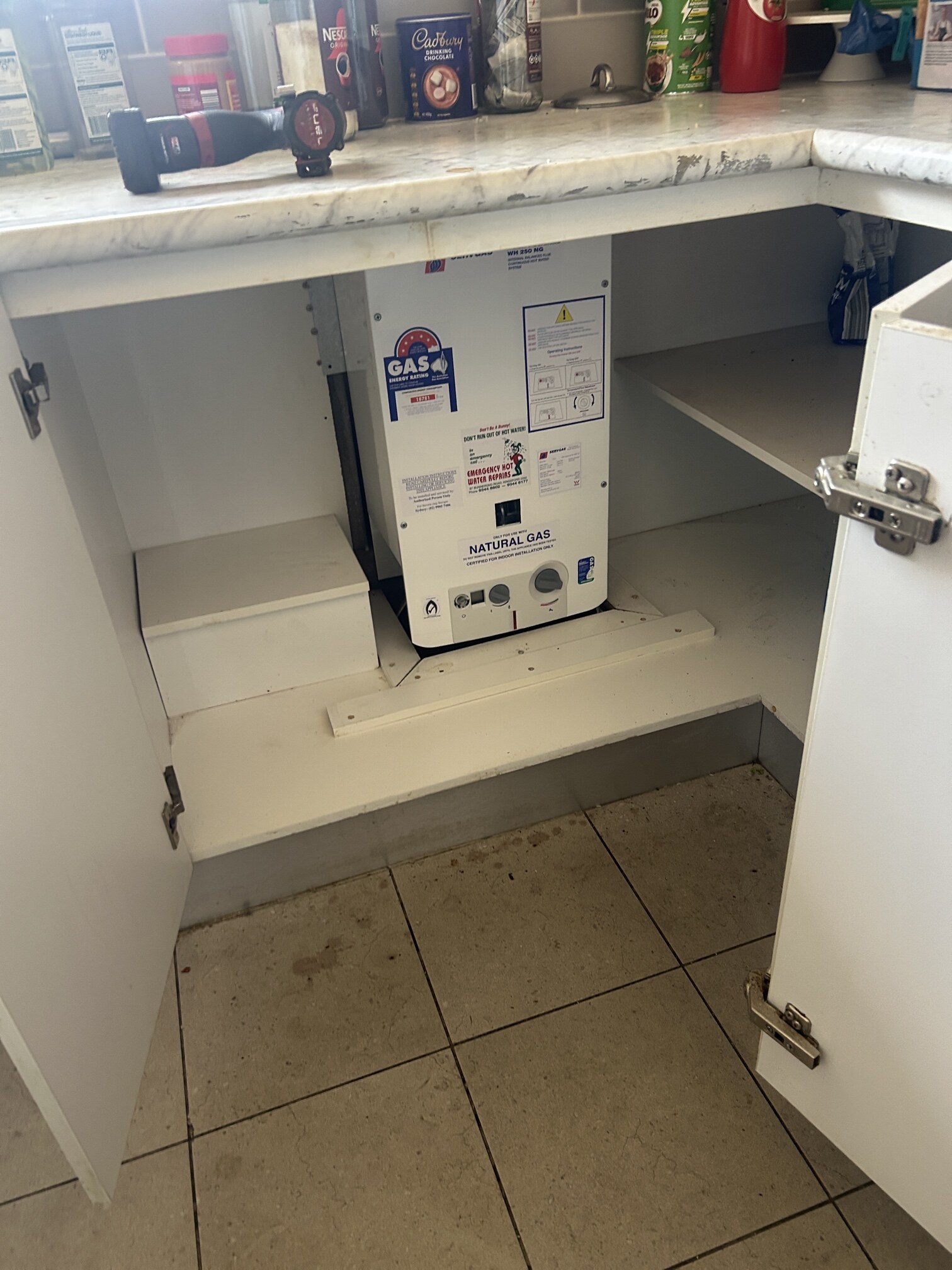 Servgas gas hot water system in Sans Souci