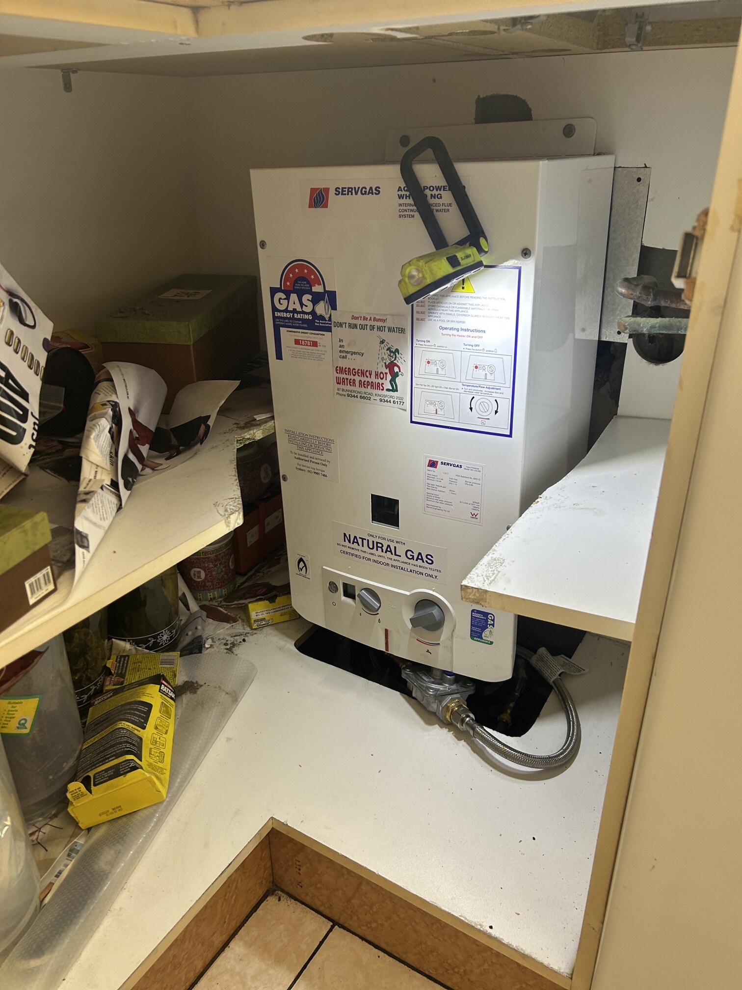 Servgas gas hot water system