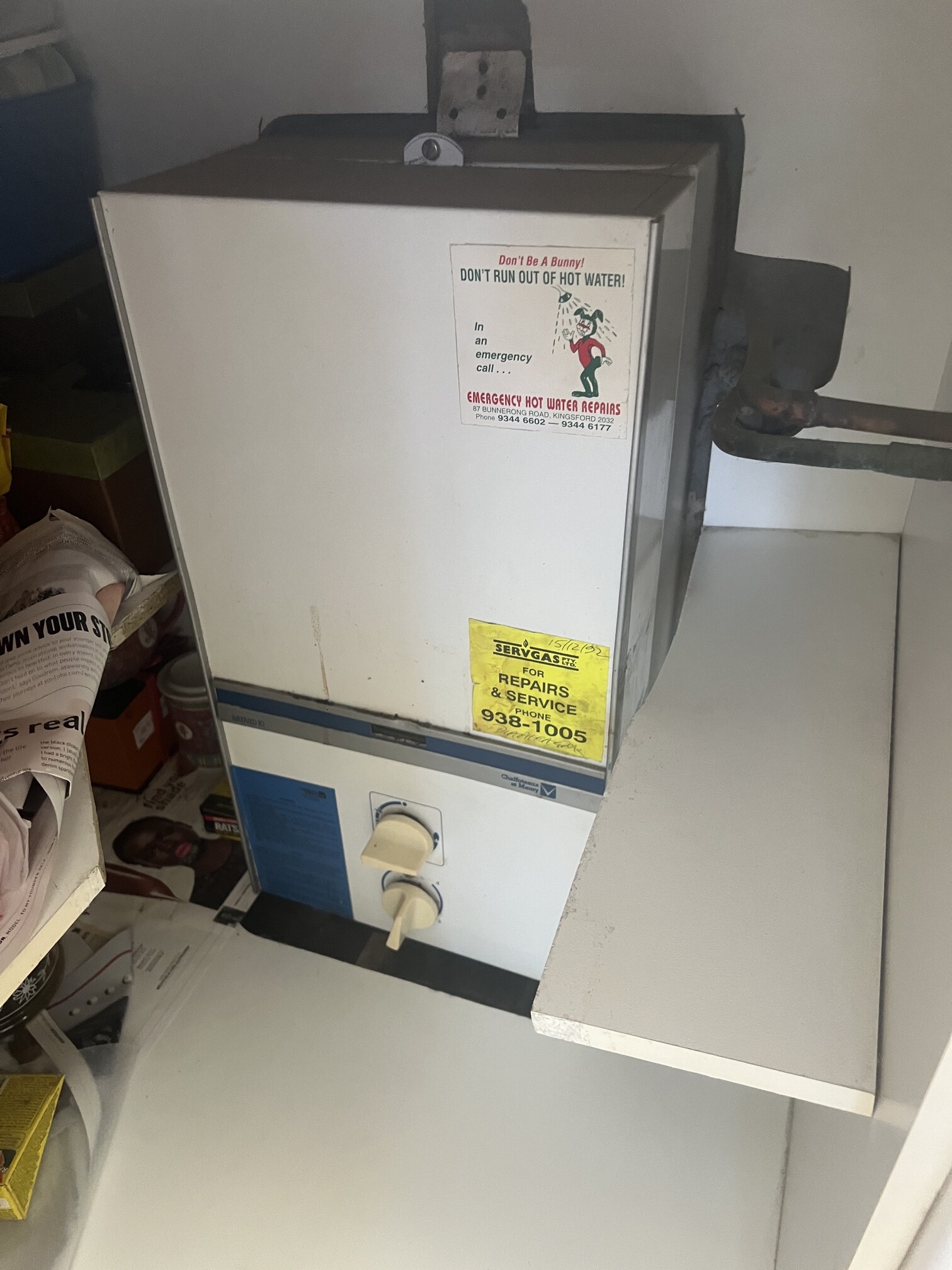 Servgas gas hot water system