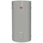 Rheem 491250 250L Hot Water System, grey cylindrical unit with logo on front.