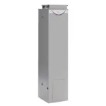 Rheem 347170 170 L Gas External Hot Water System, grey tower-like design.