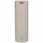 Rinnai EHFA400S36 400 L Hot Water System, tall cylindrical design with logo.